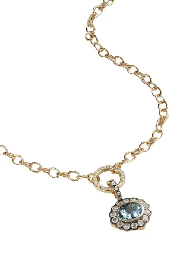 Alexandra 14-karat Gold, Aquamarine And Diamond Necklace Alexandra 14-karat Gold, Aquamarine And Diamond Necklace