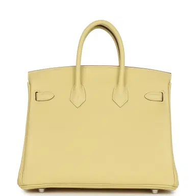 HERMÈS Hermes Birkin 25 Jaune Poussin Togo Palladium Hardware | Thumbnail 4 HERMÈS Hermes Birkin 25 Jaune Poussin Togo Palladium Hardware | Thumbnail 4