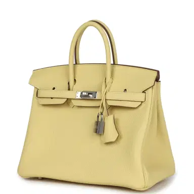 HERMÈS Hermes Birkin 25 Jaune Poussin Togo Palladium Hardware | Thumbnail 5 HERMÈS Hermes Birkin 25 Jaune Poussin Togo Palladium Hardware | Thumbnail 5