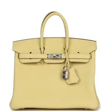 HERMÈS Hermes Birkin 25 Jaune Poussin Togo Palladium Hardware | Thumbnail 1 HERMÈS Hermes Birkin 25 Jaune Poussin Togo Palladium Hardware | Thumbnail 1