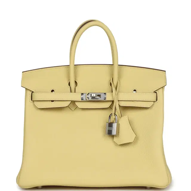 Hermes Birkin 25 Jaune Poussin Togo Palladium Hardware Hermes Birkin 25 Jaune Poussin Togo Palladium Hardware
