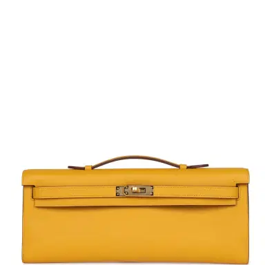 HERMÈS Hermes Kelly Cut Jaune Ambre Swift Gold Hardware | Thumbnail 1 HERMÈS Hermes Kelly Cut Jaune Ambre Swift Gold Hardware | Thumbnail 1