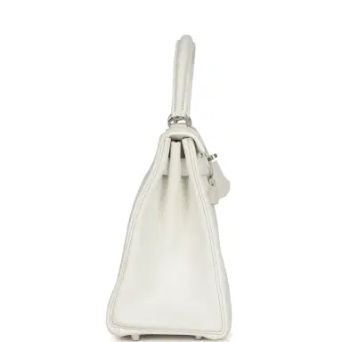 HERMÈS Hermes Kelly Retourne 28 White Clemence Palladium Hardware | Thumbnail 3 HERMÈS Hermes Kelly Retourne 28 White Clemence Palladium Hardware | Thumbnail 3