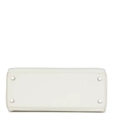 HERMÈS Hermes Kelly Retourne 28 White Clemence Palladium Hardware | Thumbnail 6 HERMÈS Hermes Kelly Retourne 28 White Clemence Palladium Hardware | Thumbnail 6