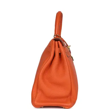 HERMÈS Pre-owned Hermes Kelly Retourne 35 Orange Togo Gold Hardware | Thumbnail 3 HERMÈS Pre-owned Hermes Kelly Retourne 35 Orange Togo Gold Hardware | Thumbnail 3