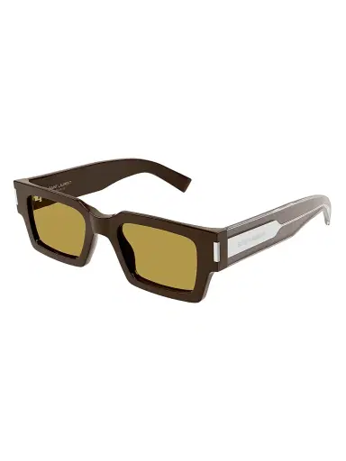 Saint Laurent Men's Color Animation SL 572 Rectangular Sunglasses - Lime Brown | Thumbnail 1 Saint Laurent Men's Color Animation SL 572 Rectangular Sunglasses - Lime Brown | Thumbnail 1