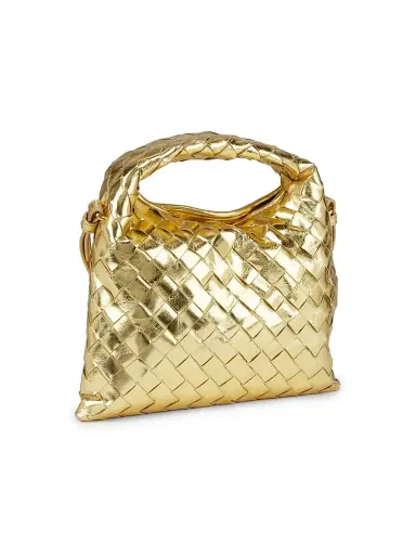 Bottega Veneta Women's Mini Hop Intrecciato Metallic Leather Bag - Gold | Thumbnail 4 Bottega Veneta Women's Mini Hop Intrecciato Metallic Leather Bag - Gold | Thumbnail 4