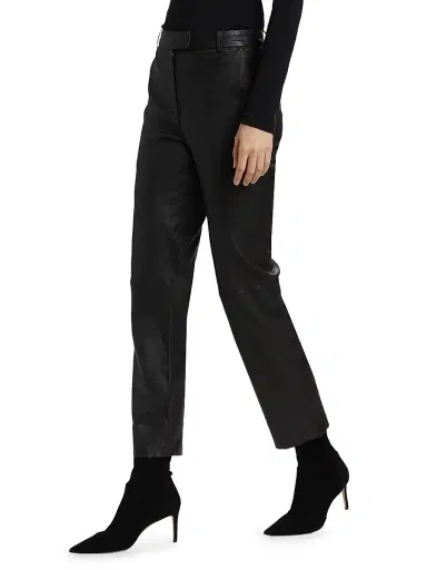 SPRWMN Women's Sophia Leather CropPants - Black | Thumbnail 4 SPRWMN Women's Sophia Leather CropPants - Black | Thumbnail 4