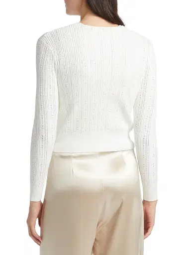 Adam Lippes Women's Pointelle Jacquard Cardigan - | Thumbnail 5 Adam Lippes Women's Pointelle Jacquard Cardigan - | Thumbnail 5