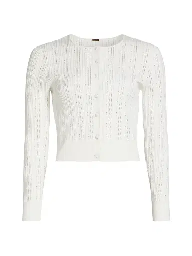 Adam Lippes Women's Pointelle Jacquard Cardigan - | Thumbnail 1 Adam Lippes Women's Pointelle Jacquard Cardigan - | Thumbnail 1