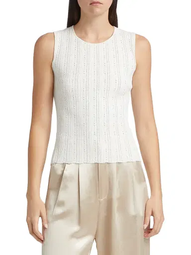 Adam Lippes Women's Pointelle Jacquard Top - Ivory - Size XL | Thumbnail 3 Adam Lippes Women's Pointelle Jacquard Top - Ivory - Size XL | Thumbnail 3