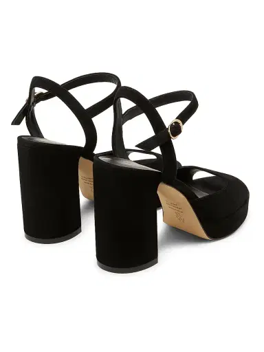 Stuart Weitzman Women's Dayna II 100MM Suede Platform Sandals - Black | Thumbnail 3 Stuart Weitzman Women's Dayna II 100MM Suede Platform Sandals - Black | Thumbnail 3