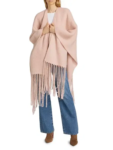 Saks Fifth Avenue Women's Camden Alpaca-Blend Poncho - Pink Mauve | Thumbnail 3 Saks Fifth Avenue Women's Camden Alpaca-Blend Poncho - Pink Mauve | Thumbnail 3