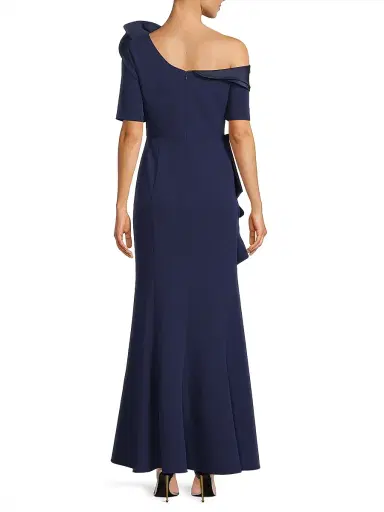 Shani Women's Ruffle Crepe One-Shoulder Gown - Blue - Size 16 | Thumbnail 5 Shani Women's Ruffle Crepe One-Shoulder Gown - Blue - Size 16 | Thumbnail 5