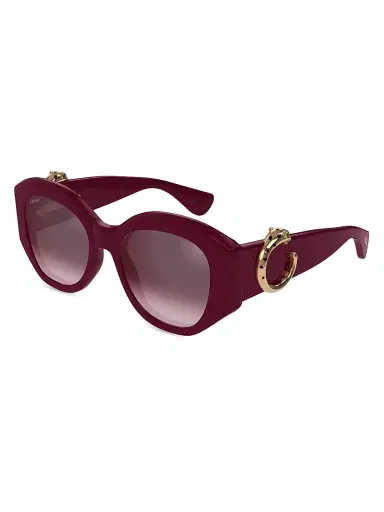 Cartier Women's Panthère Classic 53MM Butterfly Sunglasses - Pink Burgundy | Thumbnail 1 Cartier Women's Panthère Classic 53MM Butterfly Sunglasses - Pink Burgundy | Thumbnail 1