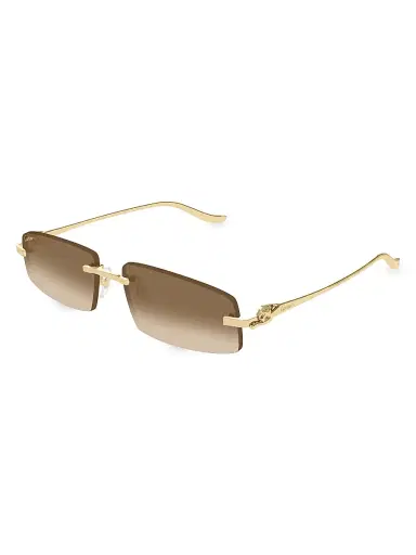 Cartier Women's Panthère Classic 58MM Rectangular Sunglasses - Brown Gold | Thumbnail 1 Cartier Women's Panthère Classic 58MM Rectangular Sunglasses - Brown Gold | Thumbnail 1