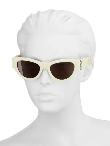 Saint Laurent Women's Color Animation 53MM Cat-Eye Sunglasses - Ivory | Thumbnail 4 Saint Laurent Women's Color Animation 53MM Cat-Eye Sunglasses - Ivory | Thumbnail 4
