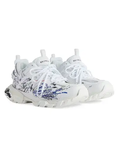 Balenciaga Women's Track Autographed Sneakers - White Multi | Thumbnail 2 Balenciaga Women's Track Autographed Sneakers - White Multi | Thumbnail 2