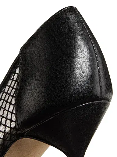 Manolo Blahnik Women's Capcour 90MM Leather & Mesh Pumps - Black | Thumbnail 5 Manolo Blahnik Women's Capcour 90MM Leather & Mesh Pumps - Black | Thumbnail 5
