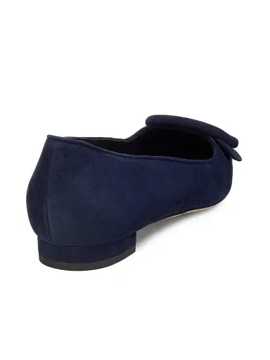 Manolo Blahnik Women's Maysale Suede Flats - Navy - Size 11.5 | Thumbnail 3 Manolo Blahnik Women's Maysale Suede Flats - Navy - Size 11.5 | Thumbnail 3