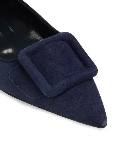 Manolo Blahnik Women's Maysale Suede Flats - Navy - Size 11.5 | Thumbnail 5 Manolo Blahnik Women's Maysale Suede Flats - Navy - Size 11.5 | Thumbnail 5