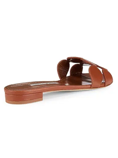 Manolo Blahnik Women's Haribal Leather Sandals - Medium Brown - Size 5 | Thumbnail 3 Manolo Blahnik Women's Haribal Leather Sandals - Medium Brown - Size 5 | Thumbnail 3