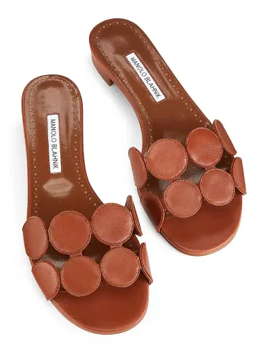 Manolo Blahnik Women's Haribal Leather Sandals - Medium Brown - Size 5 | Thumbnail 4 Manolo Blahnik Women's Haribal Leather Sandals - Medium Brown - Size 5 | Thumbnail 4