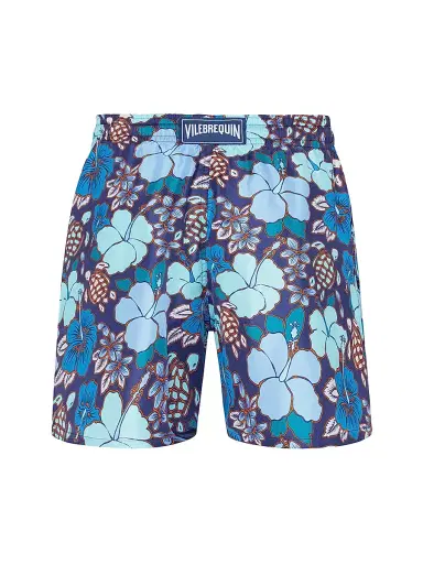 Vilebrequin Men's Floral Silk Bermuda Shorts - Minuit - Size Medium | Thumbnail 2 Vilebrequin Men's Floral Silk Bermuda Shorts - Minuit - Size Medium | Thumbnail 2