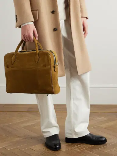 Métier Closer Slim Leather-Trimmed Suede Briefcase - Men | Thumbnail 2 Métier Closer Slim Leather-Trimmed Suede Briefcase - Men | Thumbnail 2