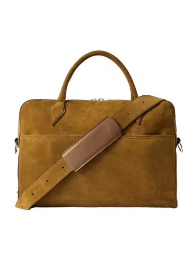 Métier Closer Slim Leather-Trimmed Suede Briefcase - Men | Thumbnail 1 Métier Closer Slim Leather-Trimmed Suede Briefcase - Men | Thumbnail 1