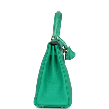 HERMÈS Hermes Kelly Retourne 25 Menthe Togo and Varanus Niloticus Lizard Touch Permabrass Hardware | Thumbnail 3 HERMÈS Hermes Kelly Retourne 25 Menthe Togo and Varanus Niloticus Lizard Touch Permabrass Hardware | Thumbnail 3