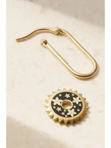 Foundrae Small Blossom 18-karat Gold And Enamel Single Earring | Thumbnail 3 Foundrae Small Blossom 18-karat Gold And Enamel Single Earring | Thumbnail 3