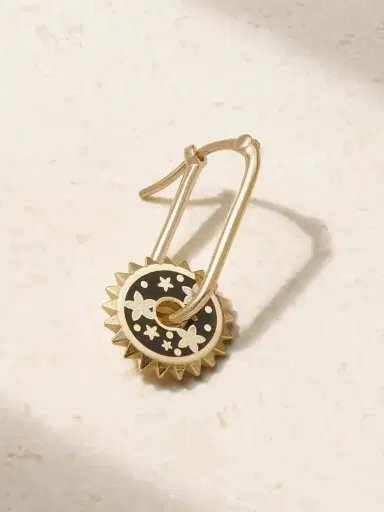 Foundrae Small Blossom 18-karat Gold And Enamel Single Earring | Thumbnail 1 Foundrae Small Blossom 18-karat Gold And Enamel Single Earring | Thumbnail 1