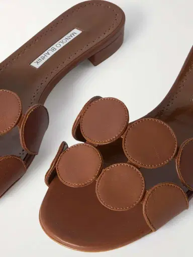 Manolo Blahnik Haribalmu 10 Cutout Leather Slides | Thumbnail 4 Manolo Blahnik Haribalmu 10 Cutout Leather Slides | Thumbnail 4