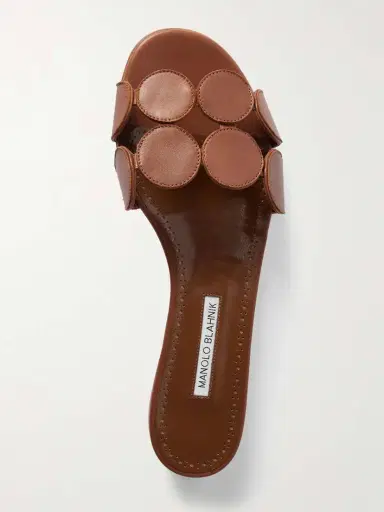 Manolo Blahnik Haribalmu 10 Cutout Leather Slides | Thumbnail 5 Manolo Blahnik Haribalmu 10 Cutout Leather Slides | Thumbnail 5