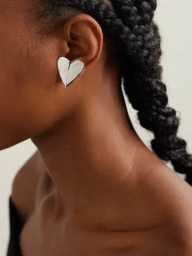 Alaïa Torn Heart Oversized Silver-tone Earrings | Thumbnail 2 Alaïa Torn Heart Oversized Silver-tone Earrings | Thumbnail 2