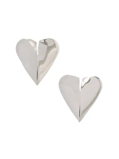 Alaïa Torn Heart Oversized Silver-tone Earrings | Thumbnail 1 Alaïa Torn Heart Oversized Silver-tone Earrings | Thumbnail 1