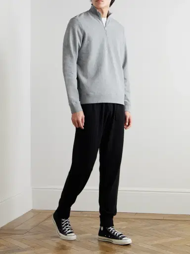 Sunspel Cotton-Jersey Half-Zip Sweatshirt - Men | Thumbnail 2 Sunspel Cotton-Jersey Half-Zip Sweatshirt - Men | Thumbnail 2