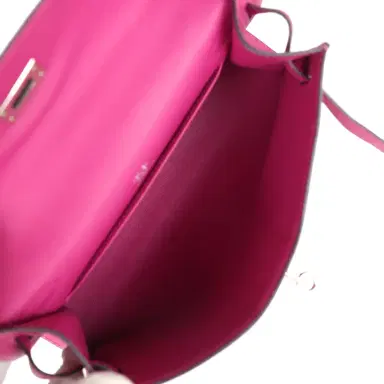 HERMÈS Hermes Kelly Pochette Rose Pourpre Swift Palladium Hardware | Thumbnail 8 HERMÈS Hermes Kelly Pochette Rose Pourpre Swift Palladium Hardware | Thumbnail 8