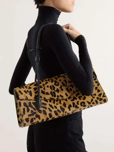 Alaïa Le Teckel Flap Leather-trimmed Leopard-print Calf Hair Shoulder Bag | Thumbnail 2 Alaïa Le Teckel Flap Leather-trimmed Leopard-print Calf Hair Shoulder Bag | Thumbnail 2