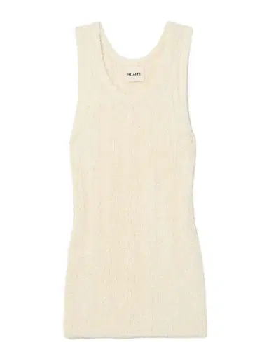 Khaite Lena Ribbed Brushed Silk And Cashmere-blend Tank | Thumbnail 1 Khaite Lena Ribbed Brushed Silk And Cashmere-blend Tank | Thumbnail 1