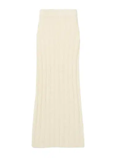 Khaite Claire Ribbed Brushed Silk And Cashmere-blend Midi Skirt | Thumbnail 1 Khaite Claire Ribbed Brushed Silk And Cashmere-blend Midi Skirt | Thumbnail 1