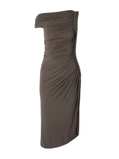 Alaïa One-shoulder Draped Stretch-jersey Midi Dress | Thumbnail 1 Alaïa One-shoulder Draped Stretch-jersey Midi Dress | Thumbnail 1