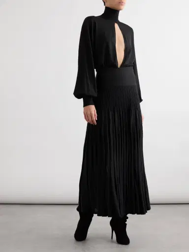 Alaïa Pleated Wool Midi Skirt | Thumbnail 2 Alaïa Pleated Wool Midi Skirt | Thumbnail 2