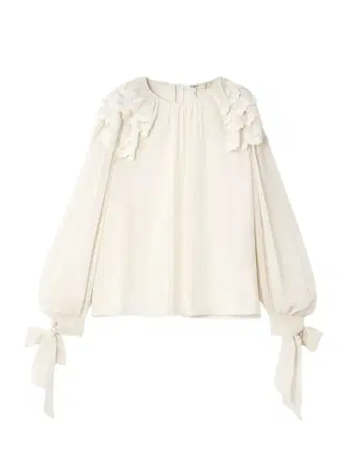 Chloé Ruffled Broderie Anglaise-trimmed Silk-georgette Blouse | Thumbnail 1 Chloé Ruffled Broderie Anglaise-trimmed Silk-georgette Blouse | Thumbnail 1