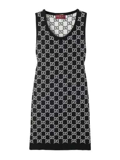 Gucci Reversible Logo-jacquard Wool-blend Mini Dress | Thumbnail 1 Gucci Reversible Logo-jacquard Wool-blend Mini Dress | Thumbnail 1