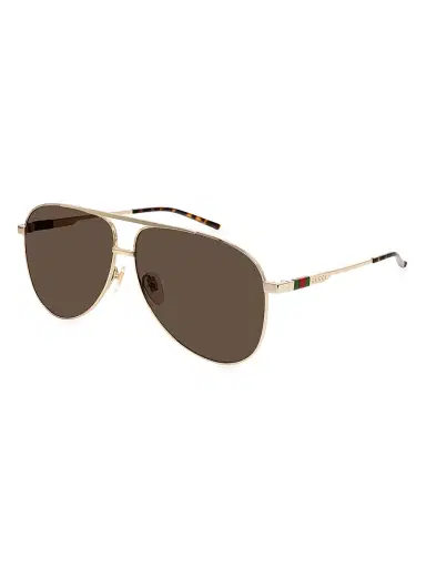 Gucci Men's Details 62MM Pilot Sunglasses - Brown Gold | Thumbnail 1 Gucci Men's Details 62MM Pilot Sunglasses - Brown Gold | Thumbnail 1