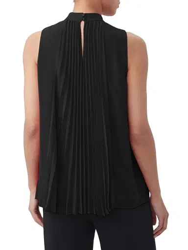 Trina Turk Women's Farasha Pleated Sleeveless Top - Black | Thumbnail 3 Trina Turk Women's Farasha Pleated Sleeveless Top - Black | Thumbnail 3