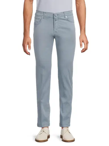 Kiton Men's 5-Pocket Slim-Straight Pants - Sky Blue | Thumbnail 3 Kiton Men's 5-Pocket Slim-Straight Pants - Sky Blue | Thumbnail 3