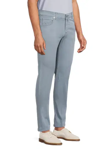 Kiton Men's 5-Pocket Slim-Straight Pants - Sky Blue | Thumbnail 4 Kiton Men's 5-Pocket Slim-Straight Pants - Sky Blue | Thumbnail 4